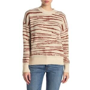 4SI3NNA Sweater Women's Small Zebra Tan Brown Nylon Blend
